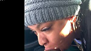 ebony snowboarder gives blowjob