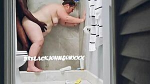 Plump Brunette Milf Gets Fucked in Shower and Bedroom Creampie
