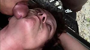 Busty petite 18+ real hooker cumshot compilation on the street.