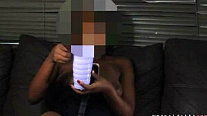 yellow bone ebony spreads her pretty pussy with passion