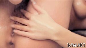 Solo Gal Stimulates Breasts and Cunt