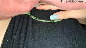 Nympho stepsister rides stepbrother to quick creampie