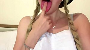 Cute college girl gets very horny in her stepfathers room - lil rose.
