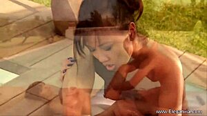 two asian babes enjoying sensual outdoor moment