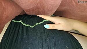 Nympho stepsister rides stepbrother to quick creampie