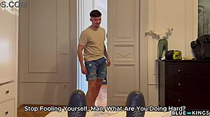 The teen girl secretly fucks her roommates and asks for double cock at once