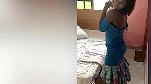 Amateur Ebony Babes in Homemade Lesbian Encounter