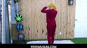 The fitness trainer seduces his exotic arabic client.