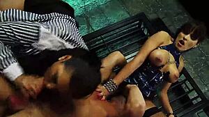 jasmine black gets her pussy fingered and drilled in valery summers' bdsm dungeon