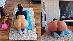 Naked yoga session reveals unexpected ass worshiping