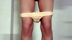 I'm masturbating outdoors in cum-soaked panties