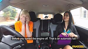 Fake driving school - blonde eats pussy to pass her driving test