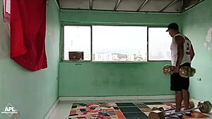 my friend's whore helped me do cardio by eating and fucking her big ass - full story