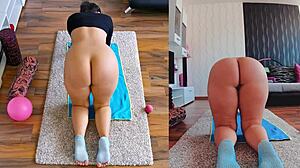 Naked yoga session reveals unexpected ass worshiping