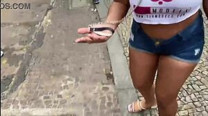 walking with collared girls in sao paulo center.