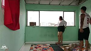 my friend's whore helped me do cardio by eating and fucking her big ass - full story