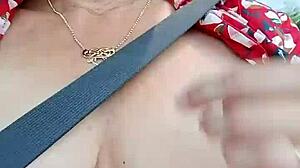 Riding down the road with my tits out! Feel the wild exposure!