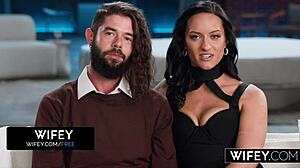 Brunette hotwife alyx urie performs for husband with big black cock and deepthroat