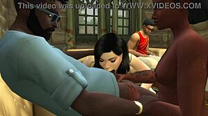 i had a threesome with big black cocks in a public bar, cum all over.