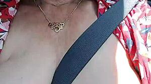 Riding down the road with my tits out! Feel the wild exposure!