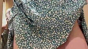 i got caught testing out a cute dress before purchasing it.