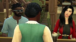 i had a threesome with big black cocks in a public bar, cum all over.