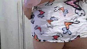 Latina Twerks Her Big Ass in Lingerie Panties, Flaunting Huge Boobs and Tits During Hot Sex