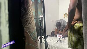behind the scenes of a porn shoot series with milf and big cock