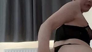 horny british slut performs solo masturbation show