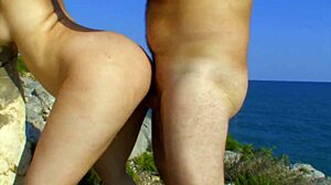 fucking brunette mom hard on the beach with deepthroat and gaping