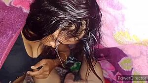 Hot desi bhabhi tries first blowjob and sex in raw scene!