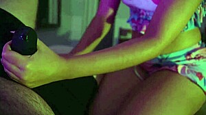 petite cute girl handjob over underwear brings intense pleasure