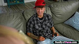 teen stepsister thanks stepbro with sloppy sex