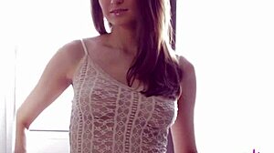 janna o strips blonde hottie also plays with her perky tits