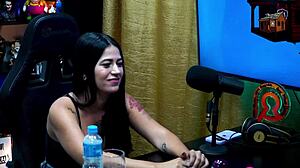 The Young Privacy Girl Evaluates Ruans Dick And Strips In The Delightful Podcast With Luuh Barbosa