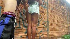 novinha metendo na favela atr�s do muro with sexy lingerie