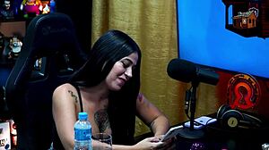 The Young Privacy Girl Evaluates Ruans Dick And Strips In The Delightful Podcast With Luuh Barbosa