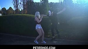 petitehoe - petite 18+ busty blonde roxy risingstar teased and bullied by big dude vince karter for being so small