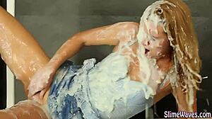 Toy Fucked Bukkake Blonde