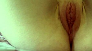 My skinny girlfriend with small tits and small waist shows shaved pussy for long time