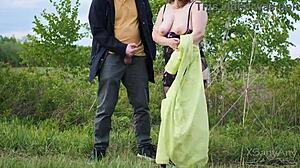 Amateur Babe Risks Outdoor Encounter With Random Partner In Public Setting