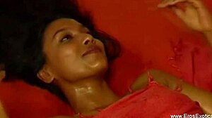 She's massaging her wet pussy while enjoying the moment