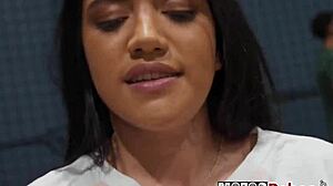 busty brunette slut riding and sucking dick after batting cages practice alice thunder gi joey