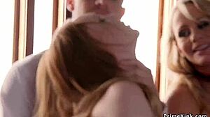 Butler Anal Fucks Busty Milf and Teen