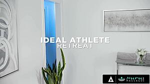 Football player experiences his first nuru massage to relieve all pain