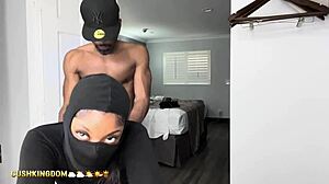 sexy booty chick dildos herself then gets real dick