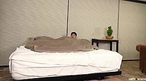 i fuck my girlfriend's stepmom, she catches us and convinces us to have a threesome.