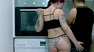 College babe gets shared and fucked by her two flatmates