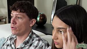 stepbrother pulls out his cock for stepsister to slobber on 😏