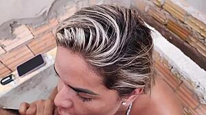 Vagninho and Luna Oliveira have risky sex in neighborhood construction filling ass with cum